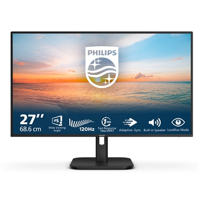 Monitor 27" Philips mod. 27E1N1200A, 120Hz, FHD, 300cd/mq, Casse MM, VGA+HDMI+DP, 240Vac