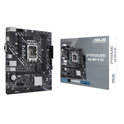 MB ASUS PRIME H610M-K D4 H610 LGA1700 2XDDR4DC-3200 HDMI D-SUB 1XPCIE4.0X16 4XSATA3 M2 GBLAN USB3.2 MATX 90MB1A10-M0EAY0