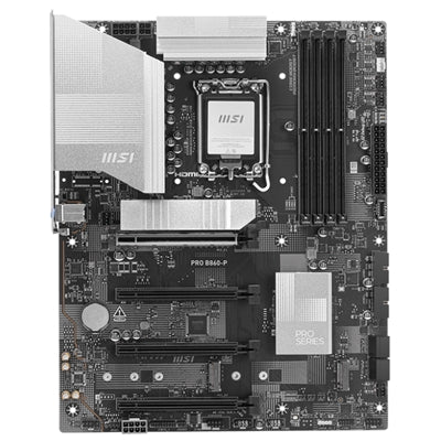MB MSI PRO B860-P LGA1851 4XDDR5DC-8600O.C. 1XHDMI 1XDP 1XTHUNDERBOLT 1XPCIE5.0X16 3XM.2 4XSATA3R USB3.2 GBLAN ATX
