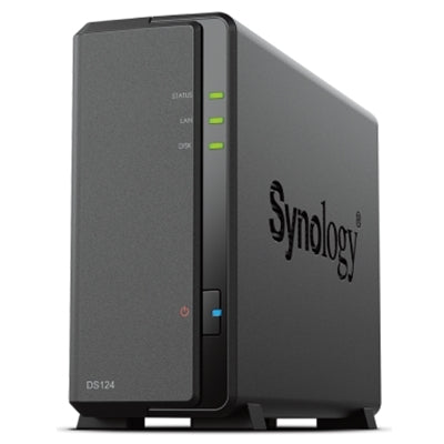 NAS SYNOLOGY 1x Bay 3,5"Sata, NO Hdd, mod. DS124, CPU RTD1619B 4C, 1Gb ram, 1x GLan, 2x USB