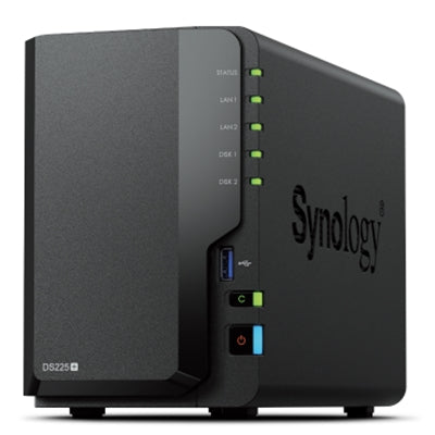 NAS SYNOLOGY 2x Bay 3,5"Sata, NO Hdd, mod. DS225+, CPU Cel J4125 4C, 2Gb ram, 2x 2.5GLan, 2x USB