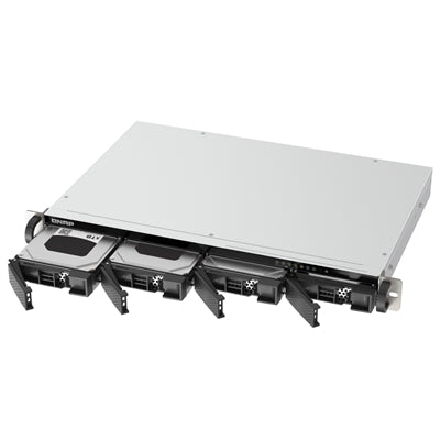 NAS Rack 1U QNAP 4x Bay 3,5"Sata, NO Hdd, mod. TS-433EU, CPU ARM 4C, 4Gb ram, 2x 2.5GLan, 2x USB