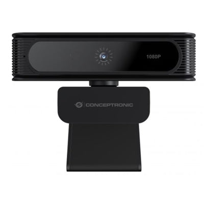 WEBCAM CONCEPTRONIC AMDIS09B CON RICONOSCIMENTO FACCIALE WINDOWS HELLO 1080P - OB.GRANDANGOLARE 80 GRADI- MICR.INTEGR.