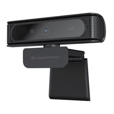 WEBCAM CONCEPTRONIC AMDIS09B CON RICONOSCIMENTO FACCIALE WINDOWS HELLO 1080P - OB.GRANDANGOLARE 80 GRADI- MICR.INTEGR.