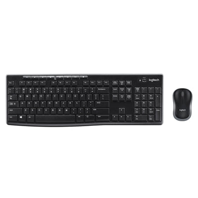 TASTIERA+MOUSE WIRELESS LOGITECH RETAIL MK270 OTTICO NERO USB P/N 920-004512