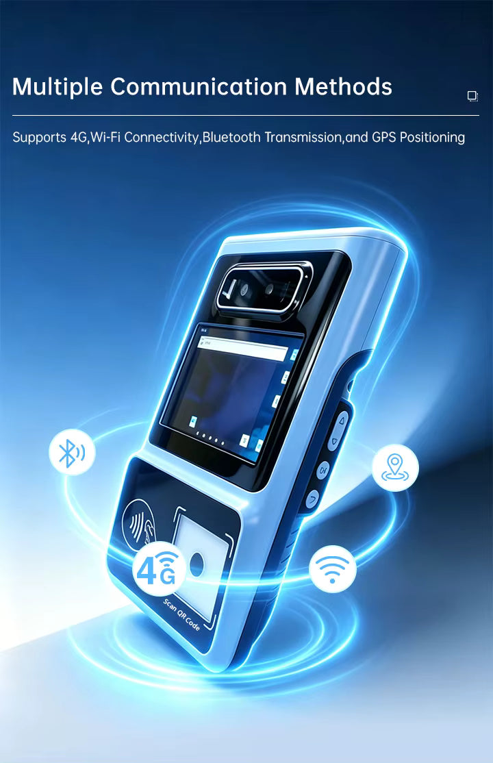 Validazione biglietti mod. 8H11-3566, LCD da 5", Touch PCAP, RK3566 4Core, ram 3Gb, rom 16Gb, Android 14, 4G, WebCam, QRcode e RFid