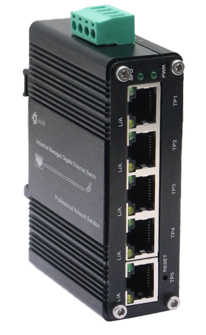 Switch LAN Mini Industrial Managed mod. 8SW-05GM, 5-Port Gigabit Ethernet Switch