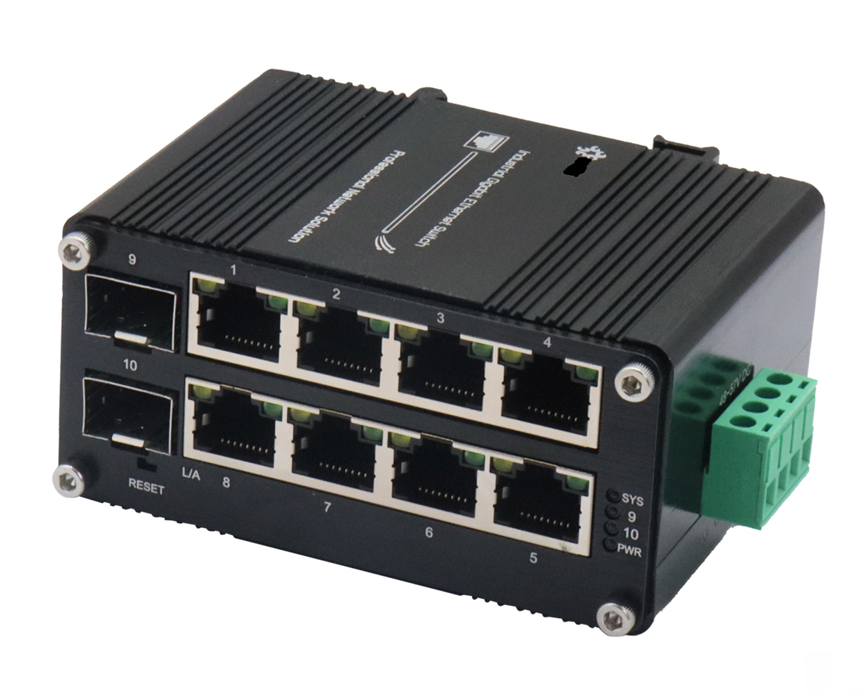 Switch LAN Mini Industrial Managed mod. 8SW-208SG-SFP, 8-Port 10/100/1000T + 2-Port 100/1000X SFP