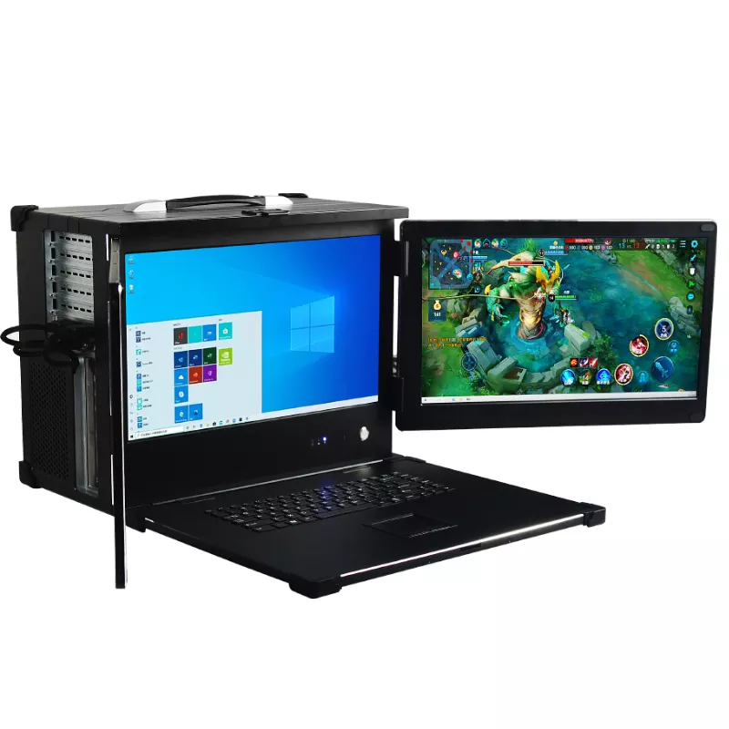 Portable WYB43-i32, Display 3x 17,3" 1920x1080, Keyboard + Mouse, Cpu 14th serie, ram 16Gb, SSD 500Gb, 2x 2.5GLan, PSU 500W