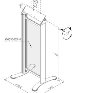 Stand con Vela informativa Indoor SUP-PL05 per Monitor Vesa da 15,6 a 32