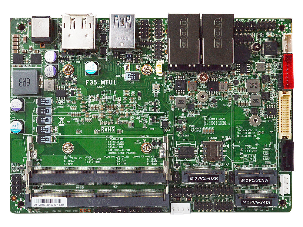 MB 3,5″ Jetway mod. F35-MTU1, cpu Ultra 7-155U (opz. 125U), 2x GLan, 12-36Vdc