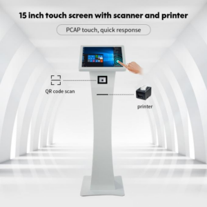 Totem serie M6-xxx-y-SQ, LCD da 15.6" a 21.5", Touch, Stampante 80mm e QRcode