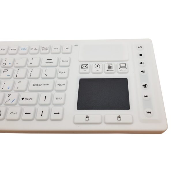 Tastiere Silicone mod. TS310WL-W, White, Wireless con TouchPAD, IP65, 105 Tasti