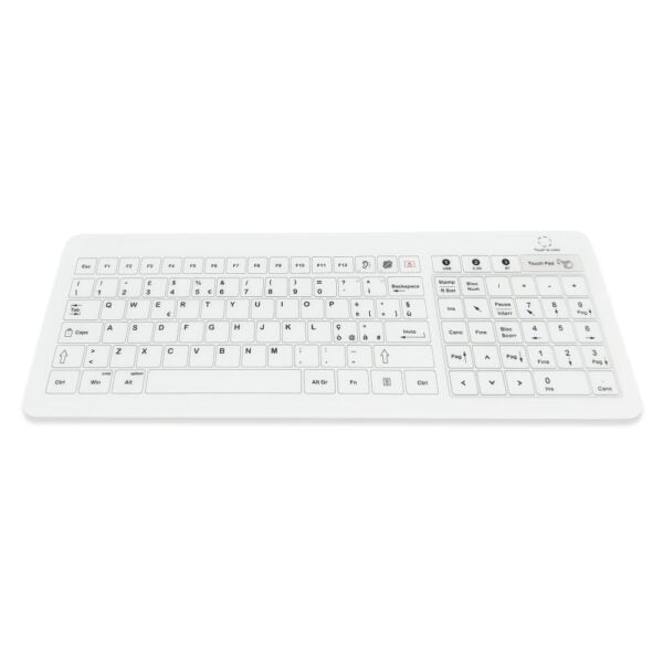 Tastiere Vetro mod. KB01, Tastierino Numerico/TouchPad, IP67, 104 Tasti