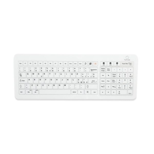 Tastiere Vetro mod. KB01, Tastierino Numerico/TouchPad, IP67, 104 Tasti