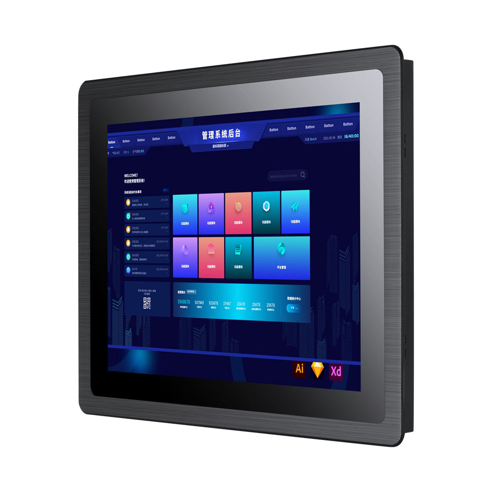 Panel Monitor VISIO mod. VS Z120x, LCD 12", 1024×768, VGA-HDMI-DP, Audio, 12-36Vdc