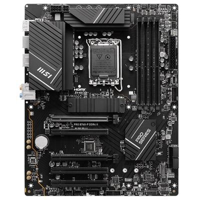 MB MSI PRO B760-P DDR4 II LGA1700 4XDDR4DC-5333O.C. 1XHDMI 1XDP 1XPCIE4.0X16 2XM.2 4XSATA3R GBLAN USB3.2 ATX