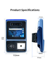 Validazione biglietti mod. 8H11-3566, LCD da 5", Touch PCAP, RK3566 4Core, ram 3Gb, rom 16Gb, Android 14, 4G, WebCam, QRcode e RFid