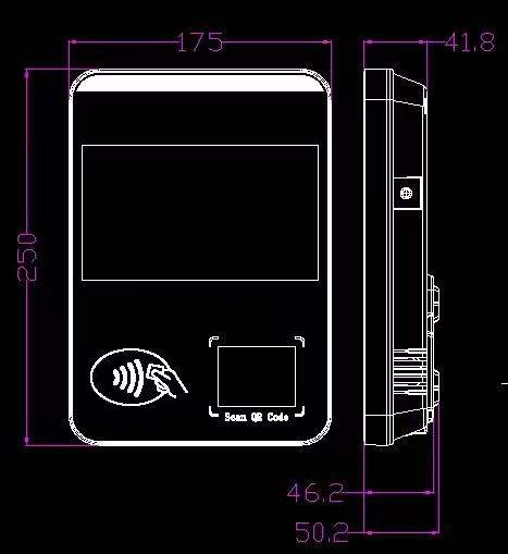 Validazione biglietti mod. 8H158-450, LCD da 7", Touch PCAP, QC MSM450 8Core, ram 2Gb, rom 16Gb, Android 10, 4G, QRcode e NFC
