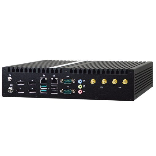 Box PC mod. BFJ-501-i1U, Cpu RYZEN V1605B, Ram 16Gb, SSD 500Gb, 2x GLan, 4x DP, 12-28Vdc