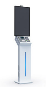 Totem JASPAY serie SUxx-y, LCD da 21.5″ a 32″ Portrait, QRCode, NFC, Stampante, WEBCam
