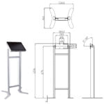 Stand con Vela informativa Indoor SUP-PL05 per Monitor Vesa da 15,6 a 32
