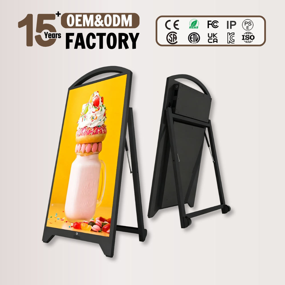 Totem Indoor POPPY mod. PY497BT-576, LCD da 49″ FHD/4K, 700Nit, touch Pcap (Opz), cpu RK3576, ram 4Gb, rom 64Gb, Battery 10 Ore, input 110-240Vac VDE