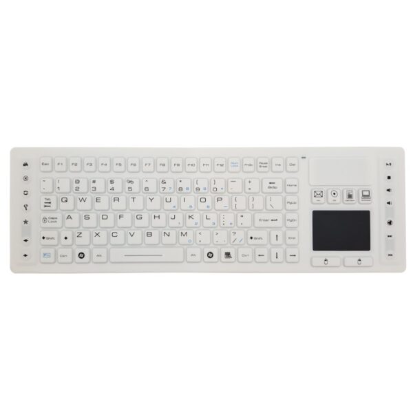 Tastiere Silicone mod. TS310WL-W, White, Wireless con TouchPAD, IP65, 105 Tasti
