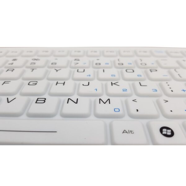 Tastiere Silicone mod. TS310WL-W, White, Wireless con TouchPAD, IP65, 105 Tasti