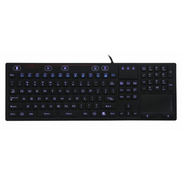 Tastiere Silicone mod. TS314BL Retroilluminata con TouchPAD, IP68, 118 Tasti